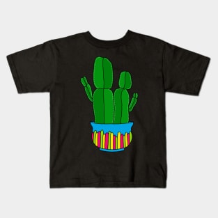 Cute Cactus Design #160: Funky-Shaped Cacti In Cute Pot Kids T-Shirt